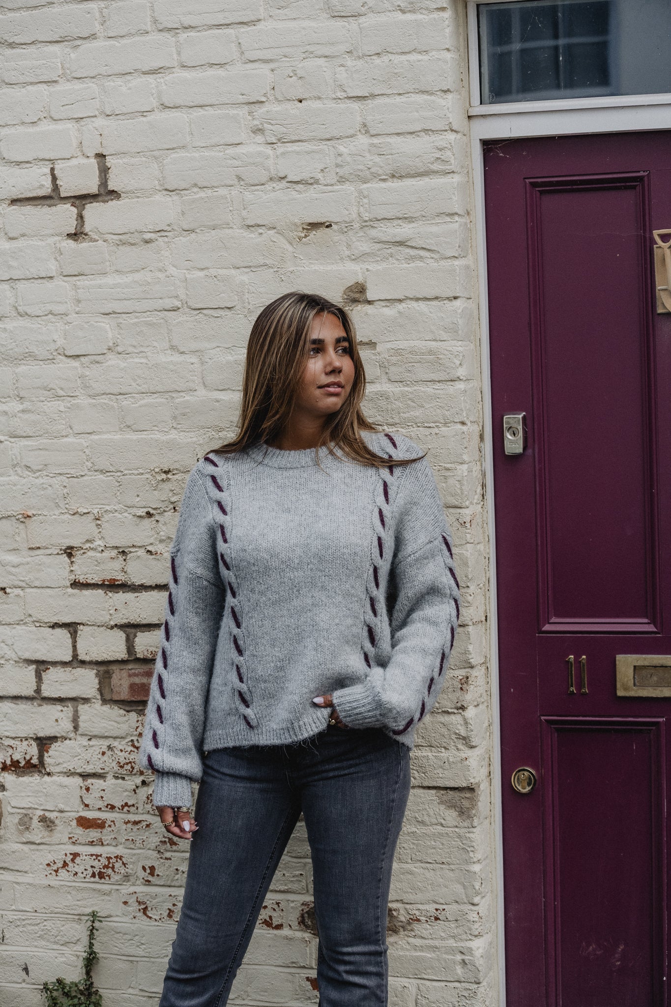 VMILINA Pullover - Light Grey Melange